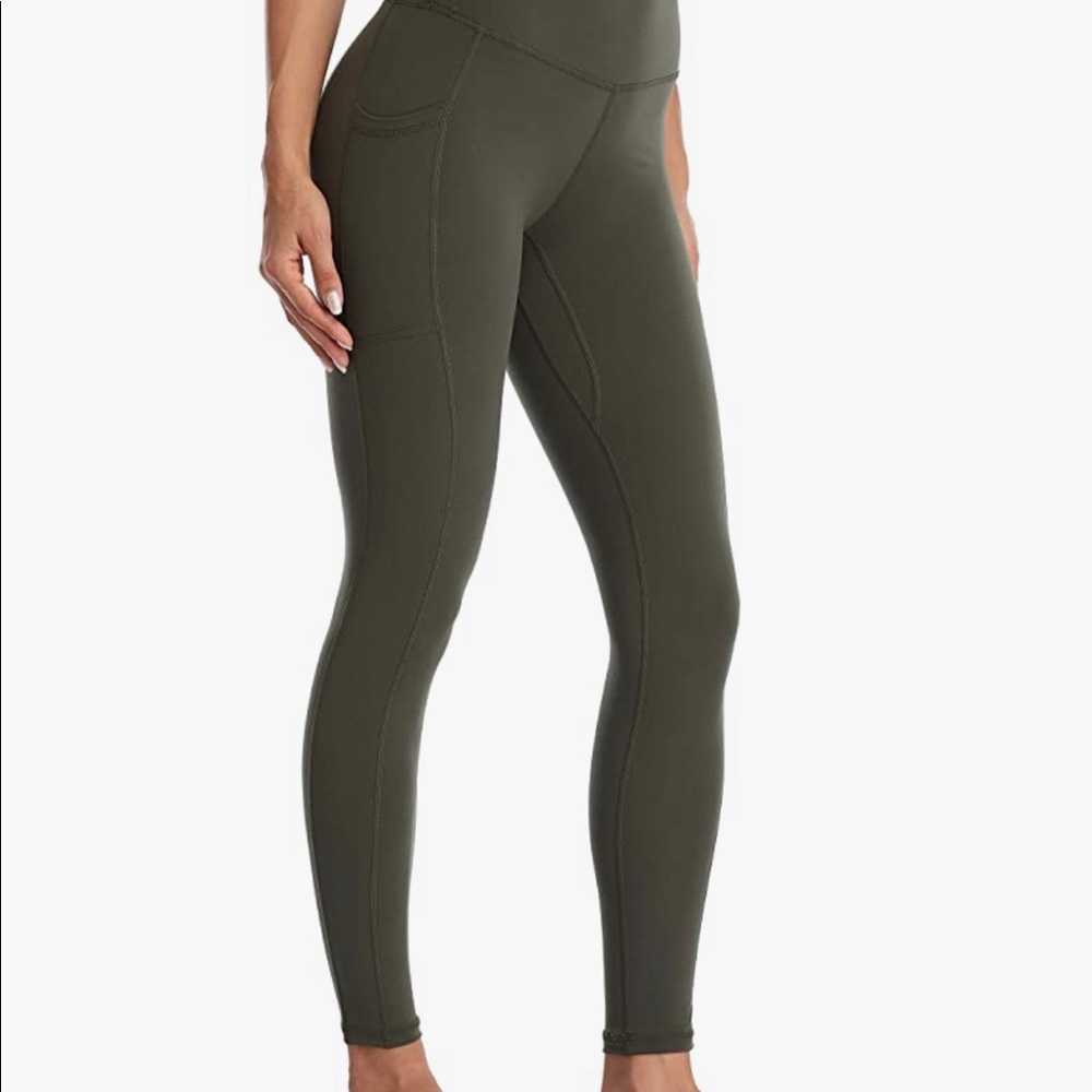 High waisted green leggings